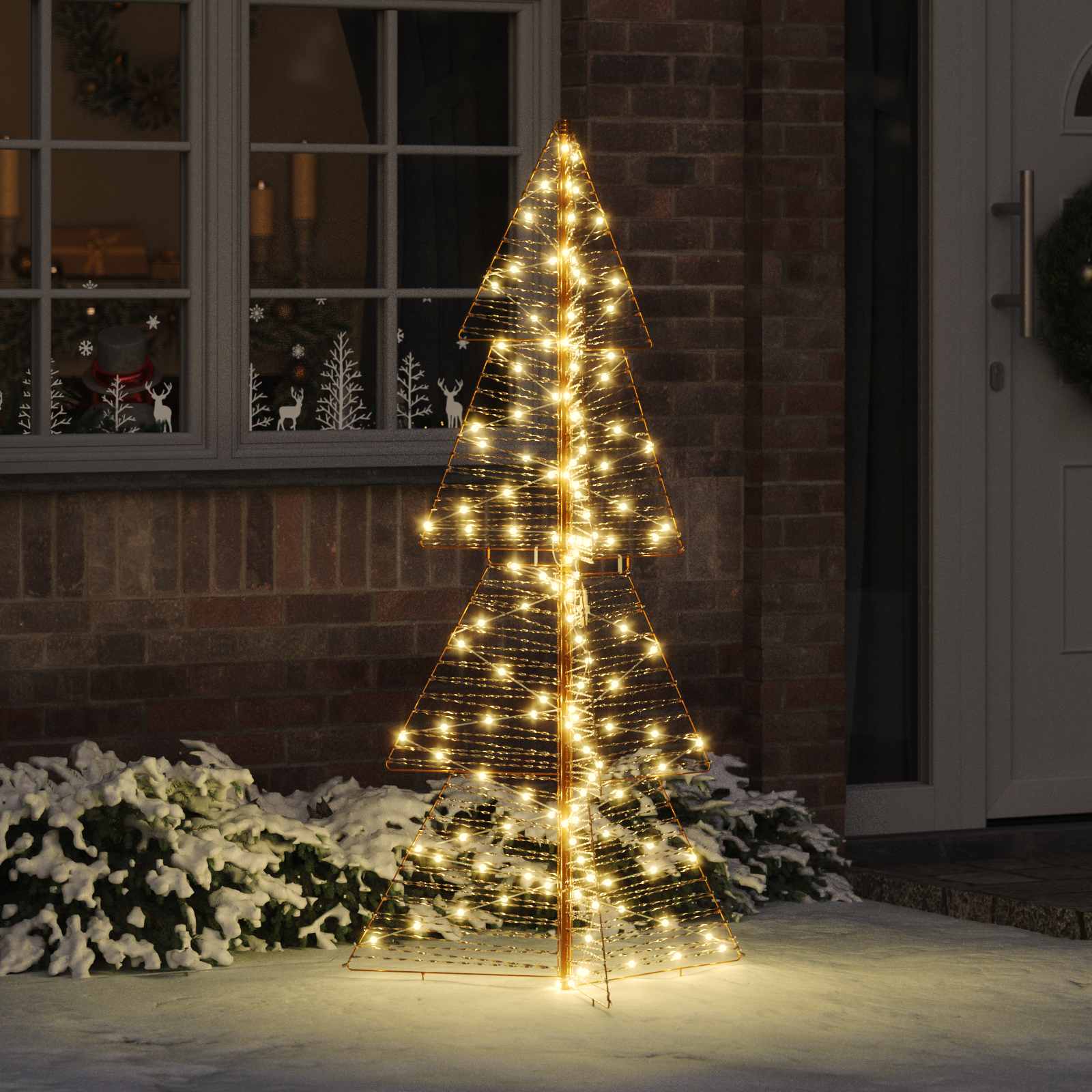 vidaXL Christmas Tree 160 LEDs Warm White 150 cm PET 1