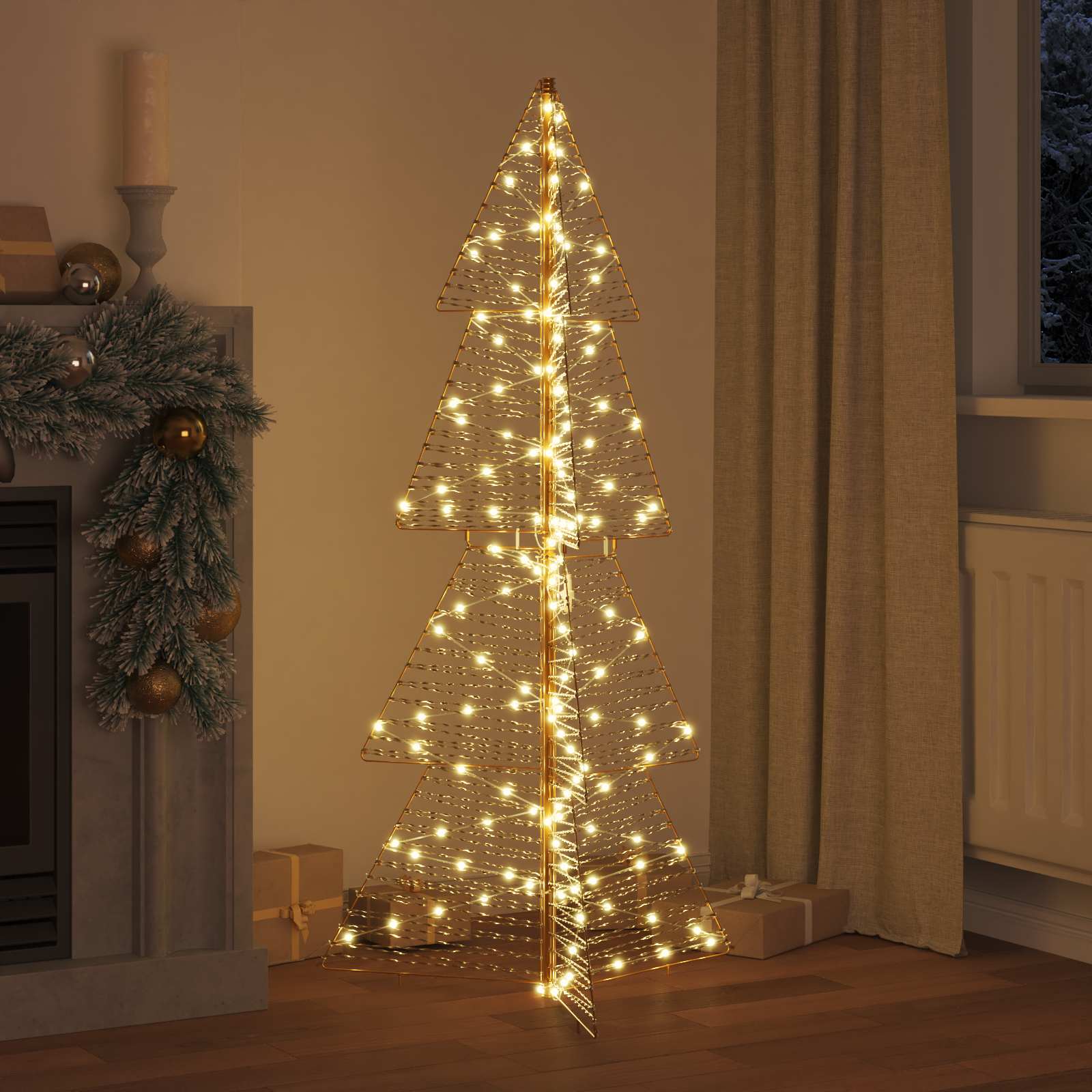 vidaXL Christmas Tree 160 LEDs Warm White 150 cm PET 3