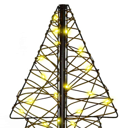 vidaXL Christmas Tree 160 LEDs Warm White 150 cm Rattan 6