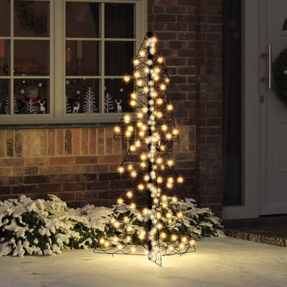 vidaXL Christmas Tree 160 LEDs Warm White 150 cm Rattan 1