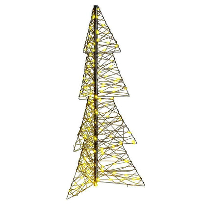 vidaXL Christmas Tree 160 LEDs Warm White 150 cm Rattan 2