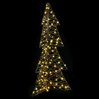vidaXL Christmas Tree 160 LEDs Warm White 150 cm Rattan 5