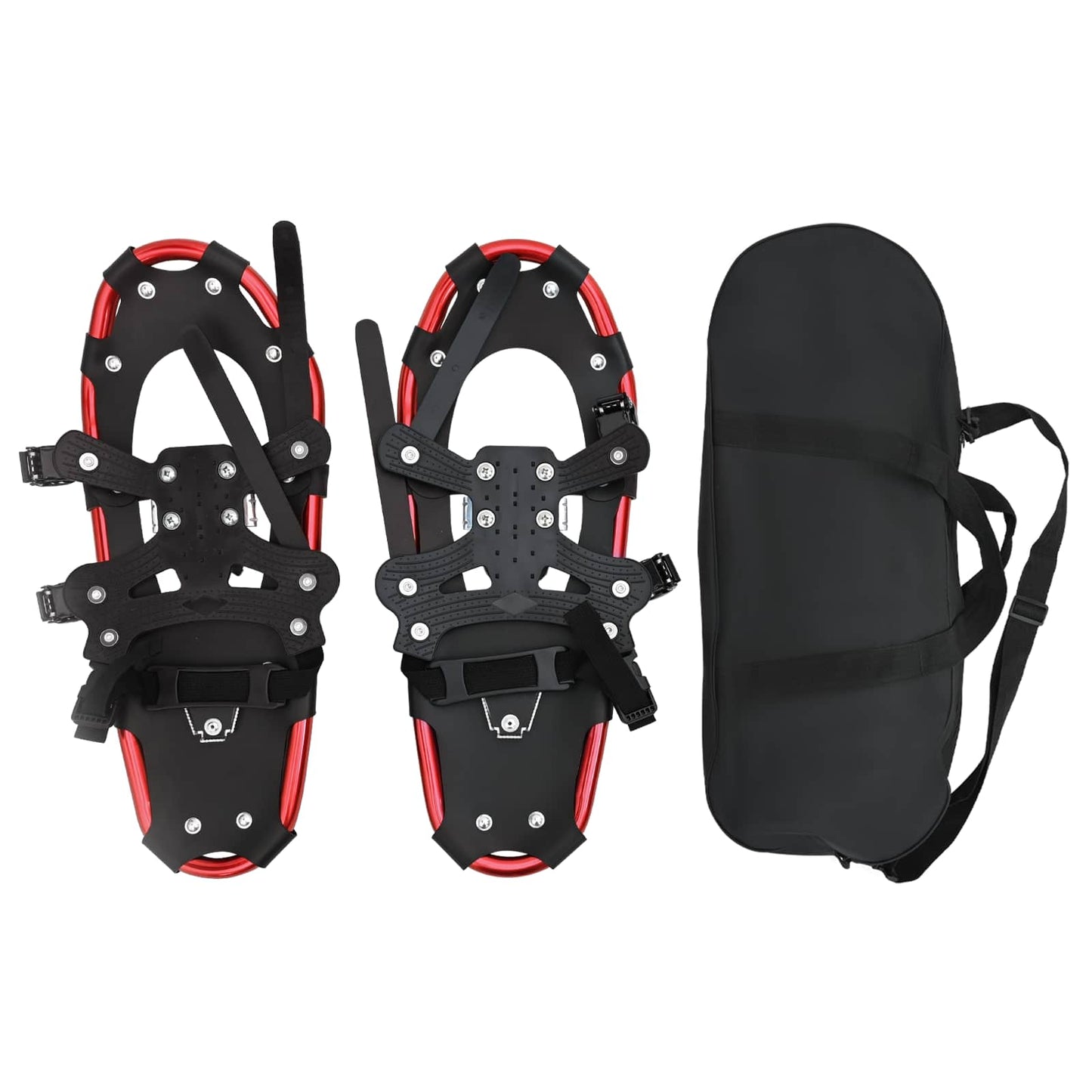 vidaXL 3 in 1 Snowshoes Red and Black 53.5 x 21 cm Aluminum and HDPE 2