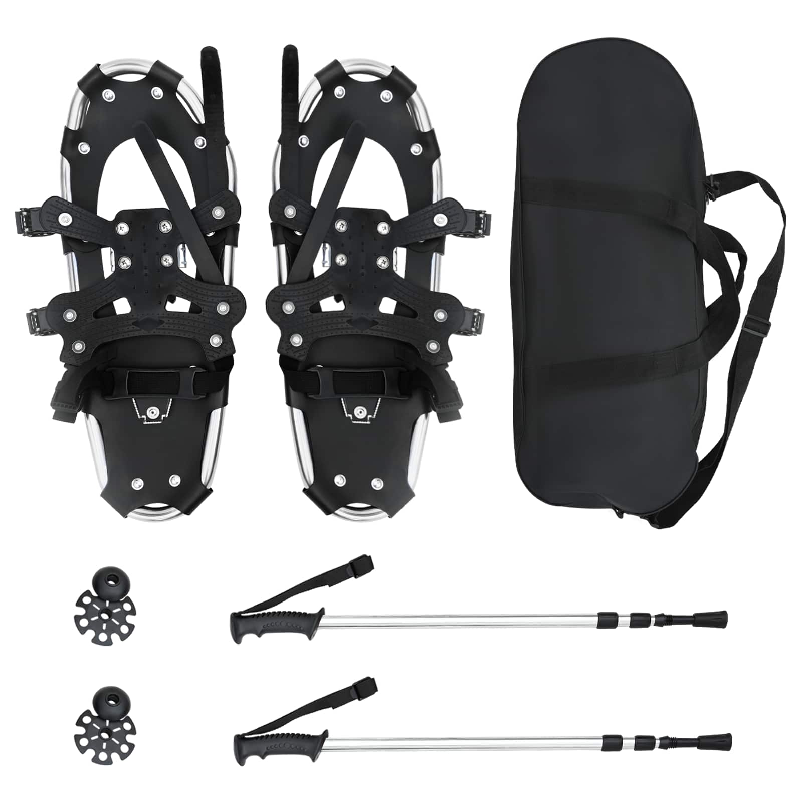 vidaXL 3 in 1 Snowshoes Silver and Black 53 x 21 cm Aluminum and HDPE 2