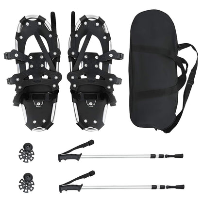 vidaXL 3 in 1 Snowshoes Silver and Black 53 x 21 cm Aluminum and HDPE 2