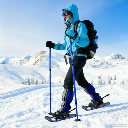 vidaXL 3 in 1 Snowshoes Blue and Black 53 x 21 cm Aluminum and HDPE 1