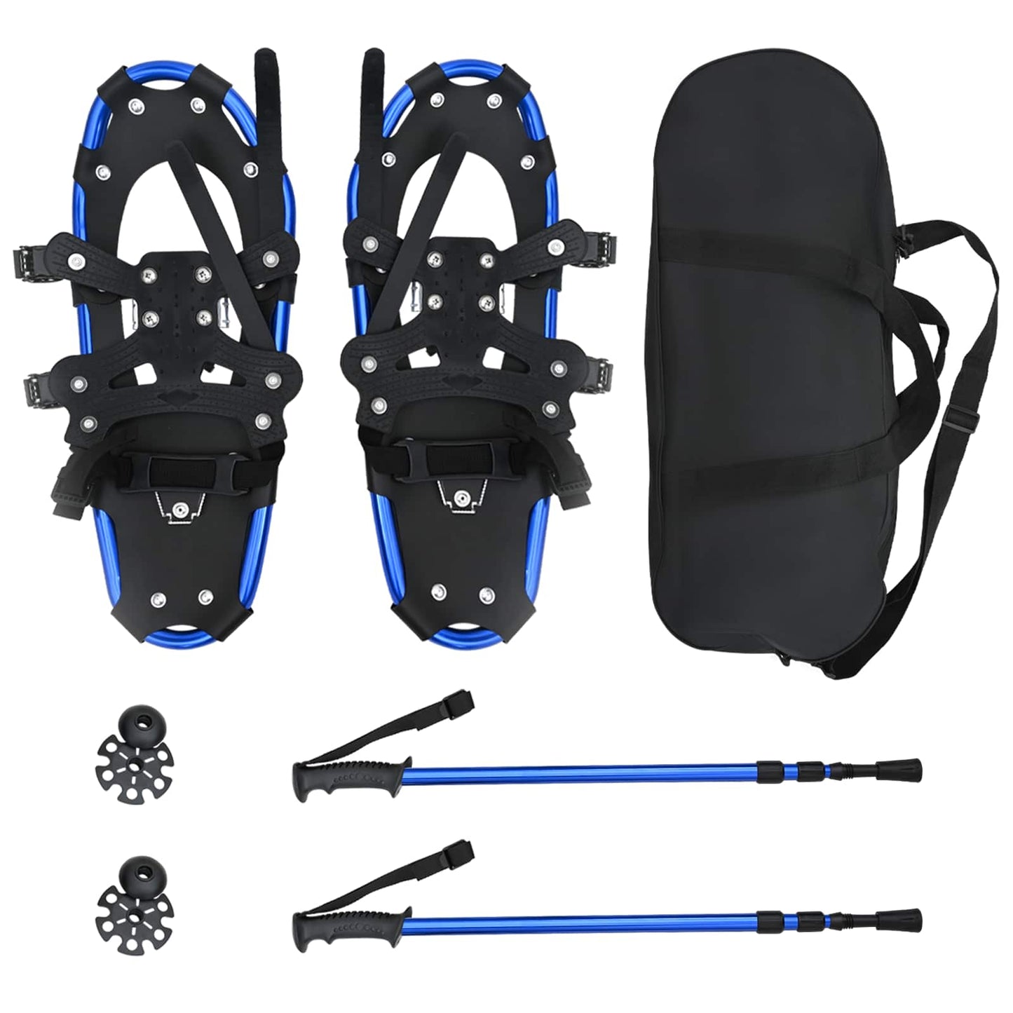 vidaXL 3 in 1 Snowshoes Blue and Black 53 x 21 cm Aluminum and HDPE 2