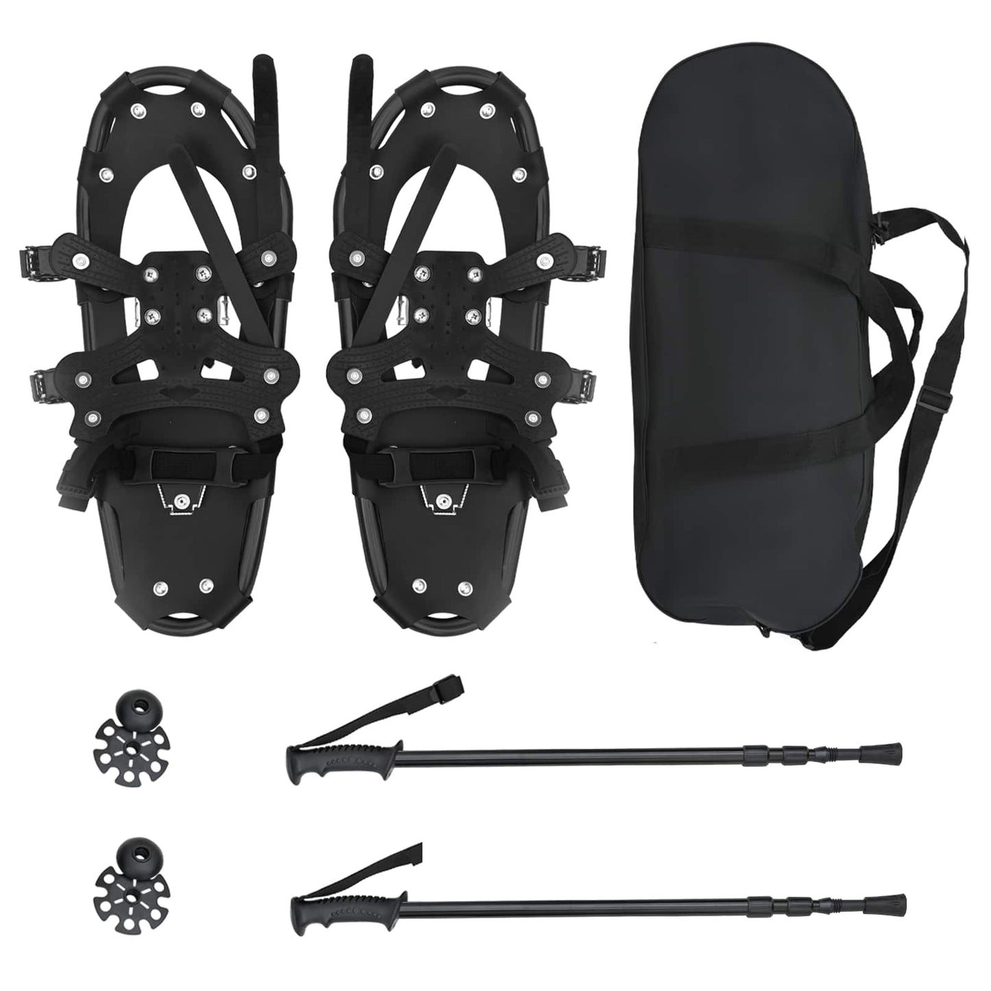 vidaXL 3 in 1 Snowshoes Black 53 x 21 cm Aluminum and HDPE 2