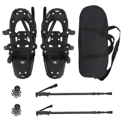 vidaXL 3 in 1 Snowshoes Black 53 x 21 cm Aluminum and HDPE 2