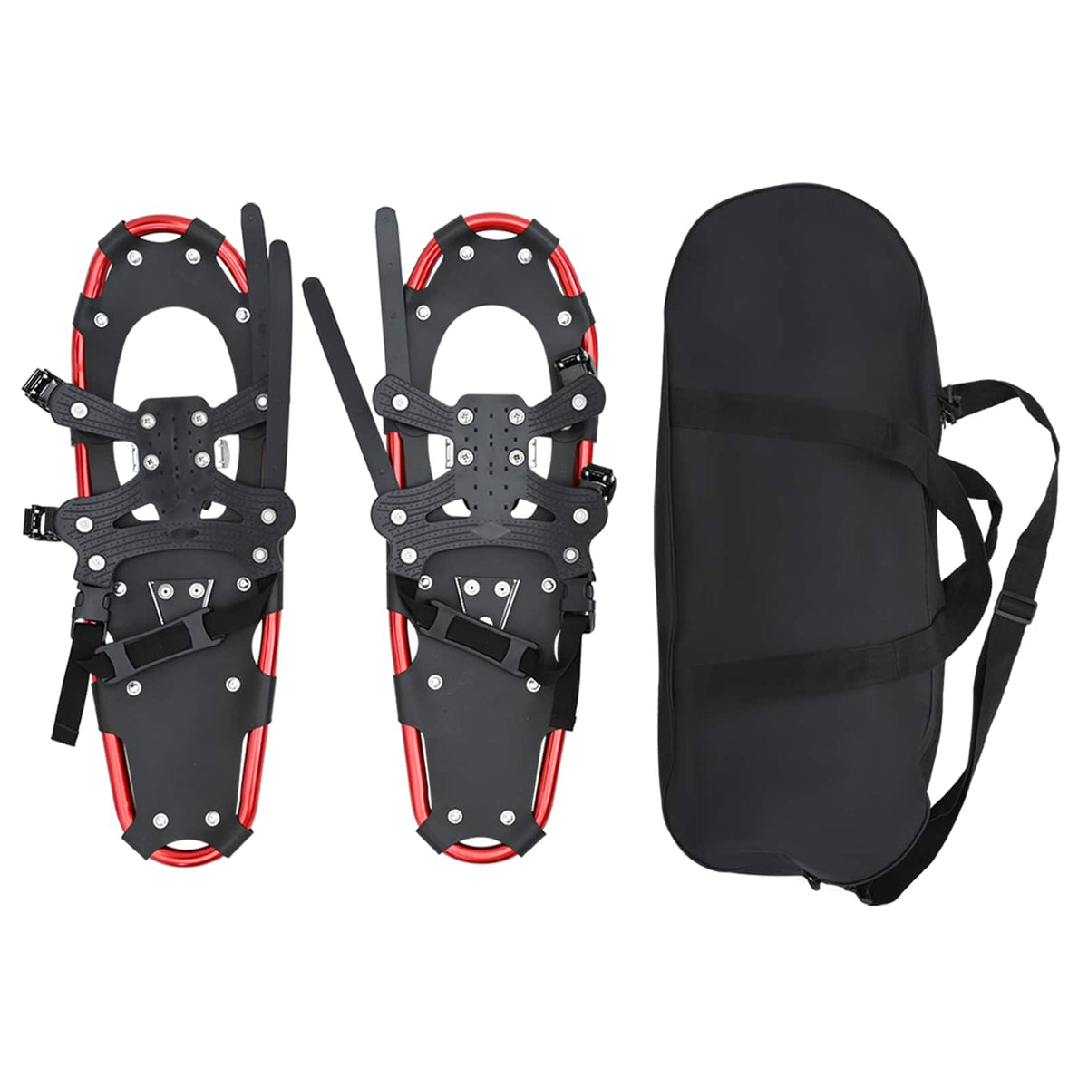 vidaXL 3 in 1 Snowshoes Red and Black 63 x 21 cm Aluminum and HDPE 2