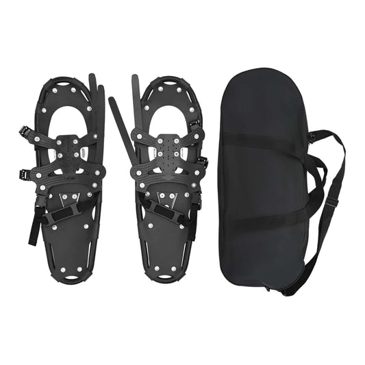 3 in 1 Snowshoes and Black 63 x 21 cm Aluminum and HDPE with carry bag Black 25 inches
