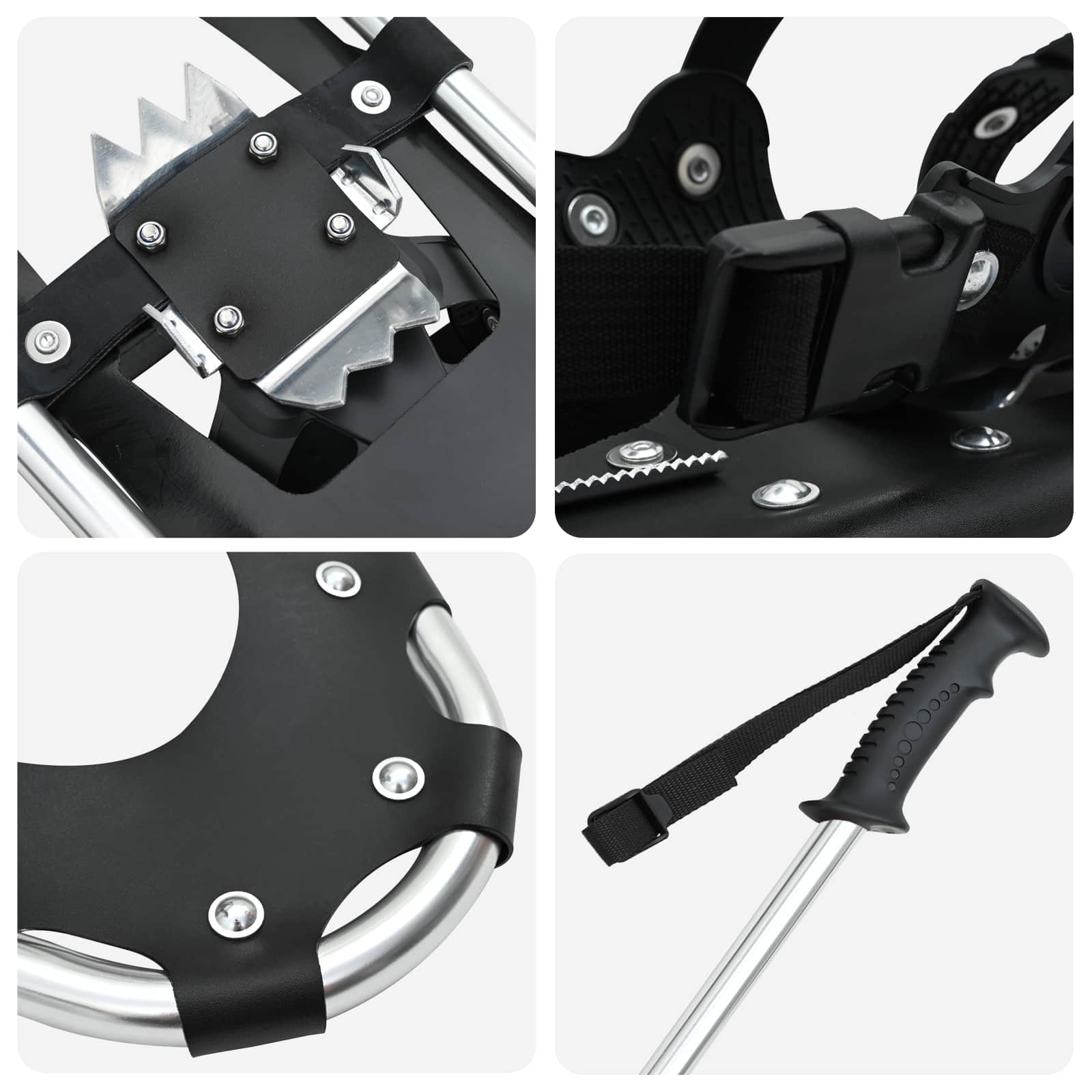 vidaXL 3 in 1 Snowshoes Silver and Black 63.5 x 21 cm 5
