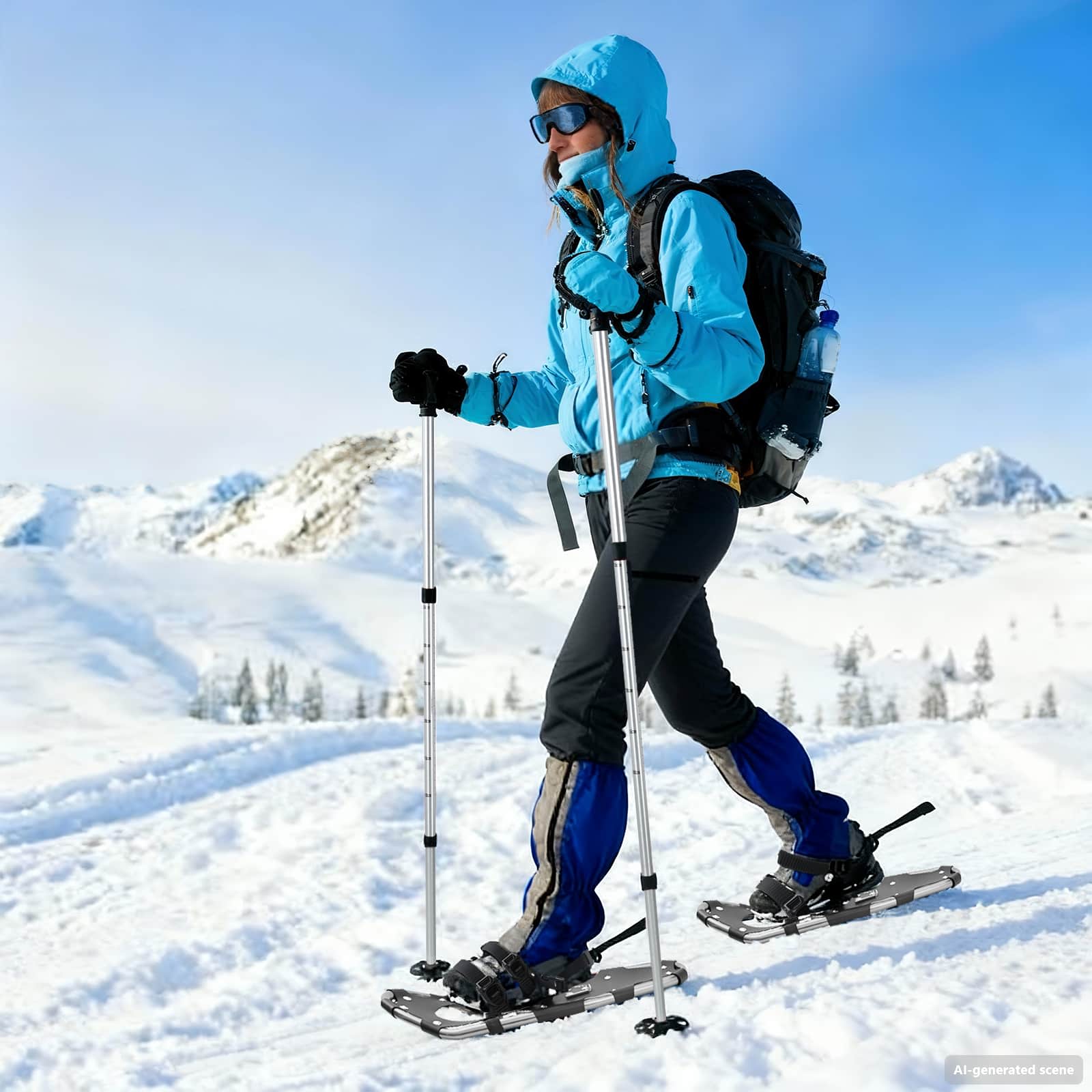 vidaXL 3 in 1 Snowshoes Silver and Black 63.5 x 21 cm 1