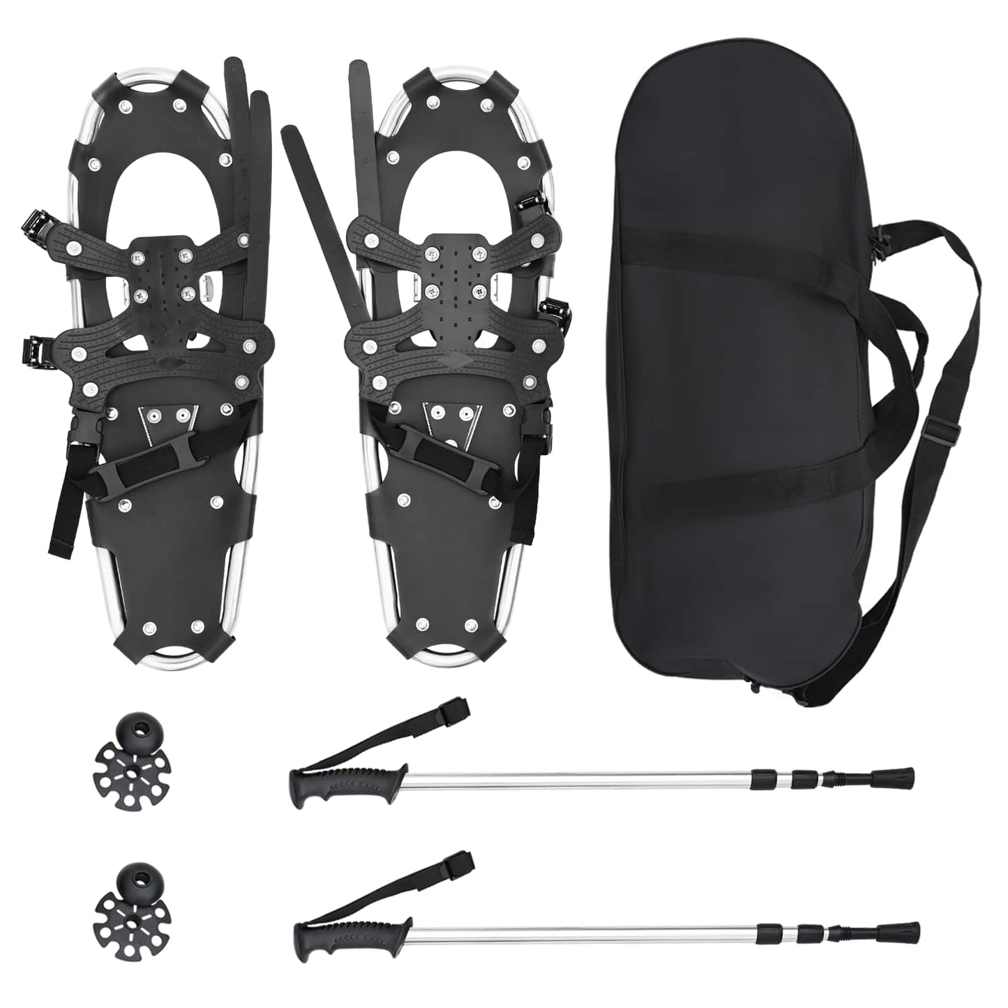 vidaXL 3 in 1 Snowshoes Silver and Black 63.5 x 21 cm 2