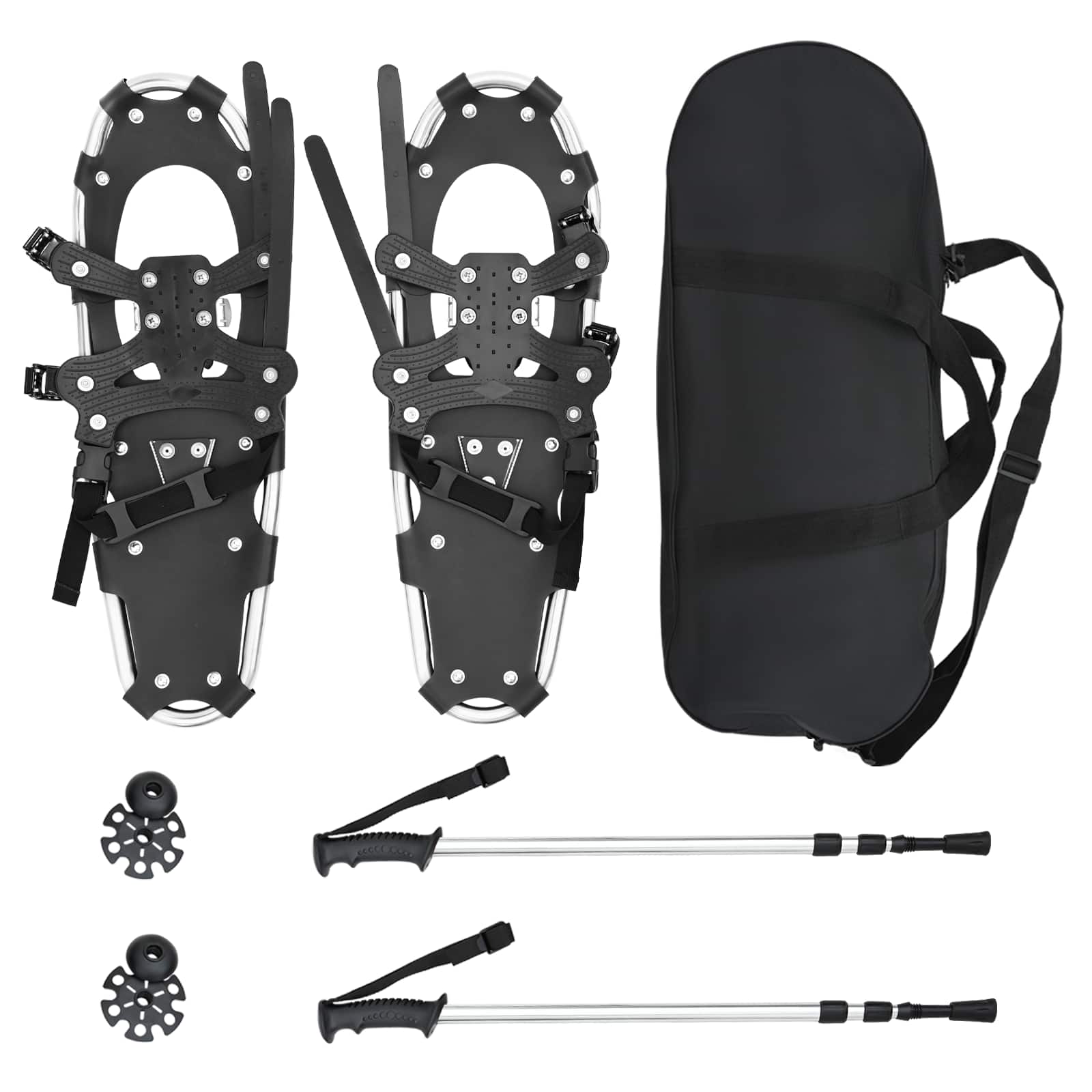 vidaXL 3 in 1 Snowshoes Silver and Black 63.5 x 21 cm 2