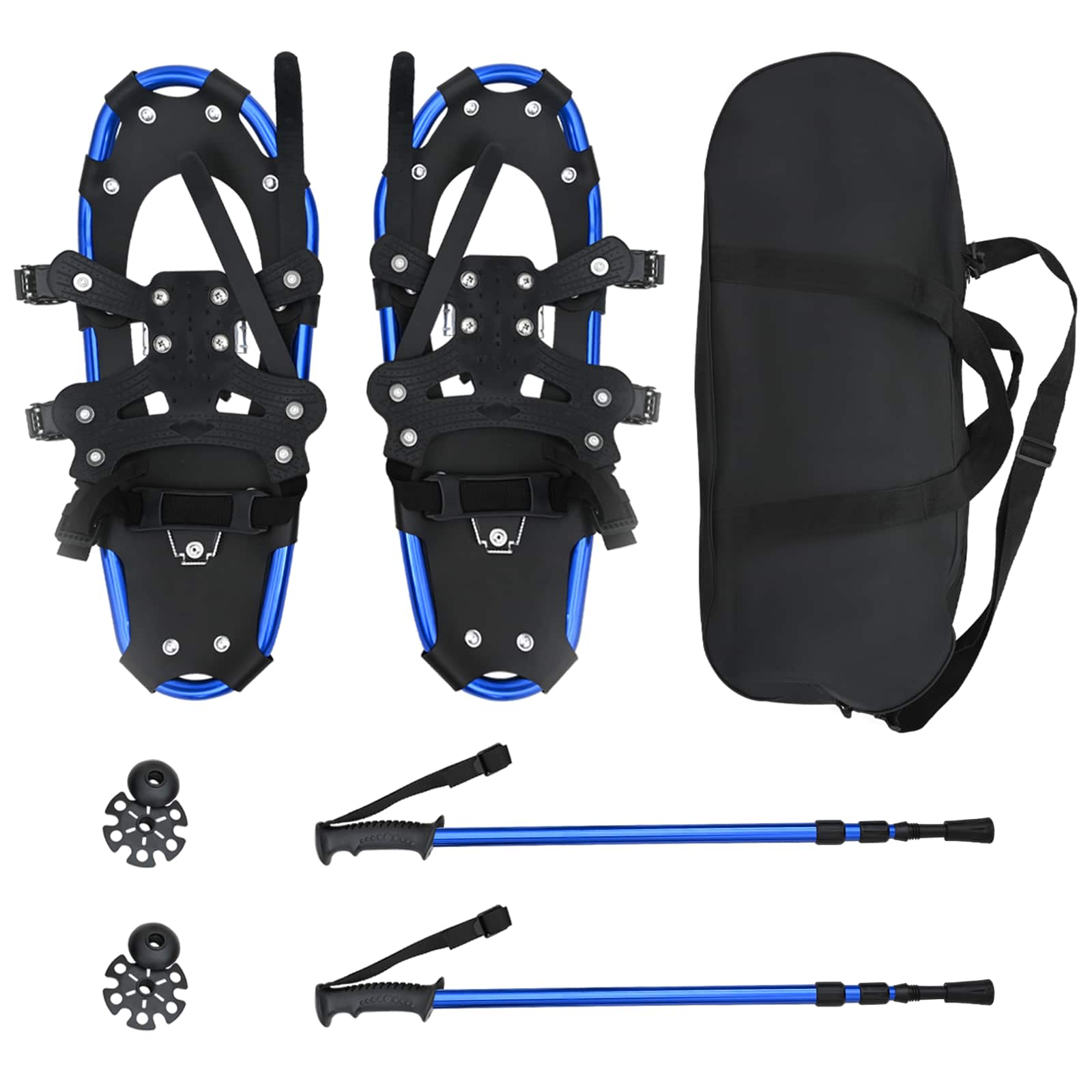 vidaXL 3 in 1 Snowshoes Blue and Black 63.5 x 21 cm Aluminum and HDPE 2