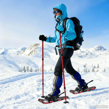 vidaXL 3 in 1 Snowshoes Red and Black 63.5 x 21 cm Aluminum and HDPE 1