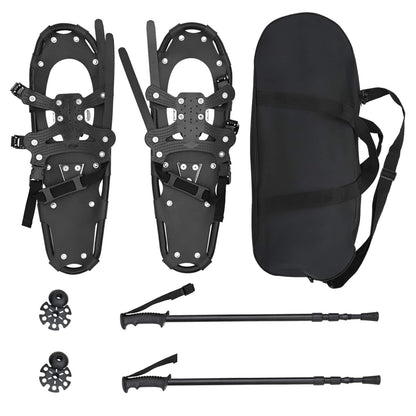 vidaXL 3 in 1 Snowshoes Black 63.5 x 21 cm Aluminum and HDPE 2