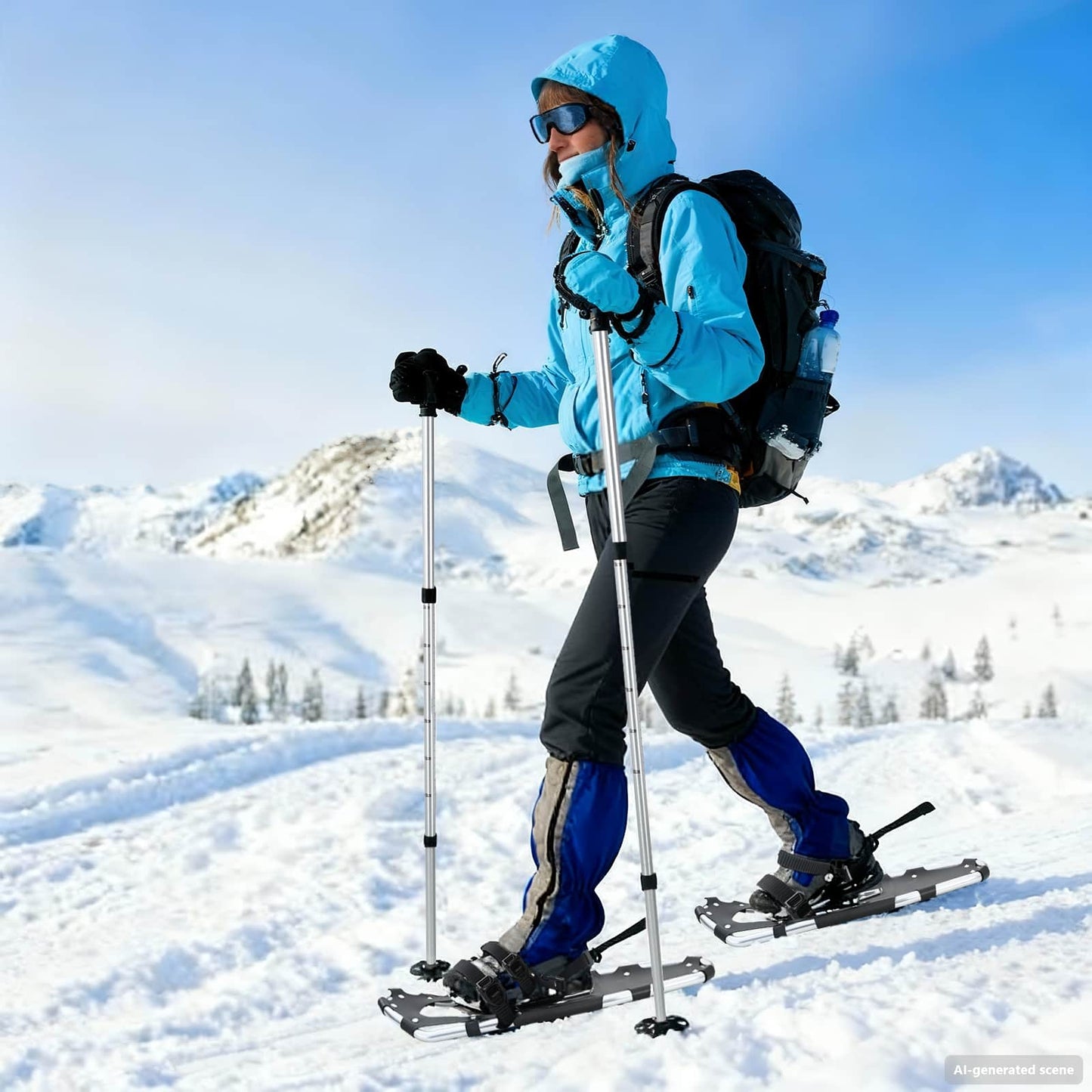 vidaXL 3 in 1 Snowshoes Silver and Black 78.5 x 22 cm 1
