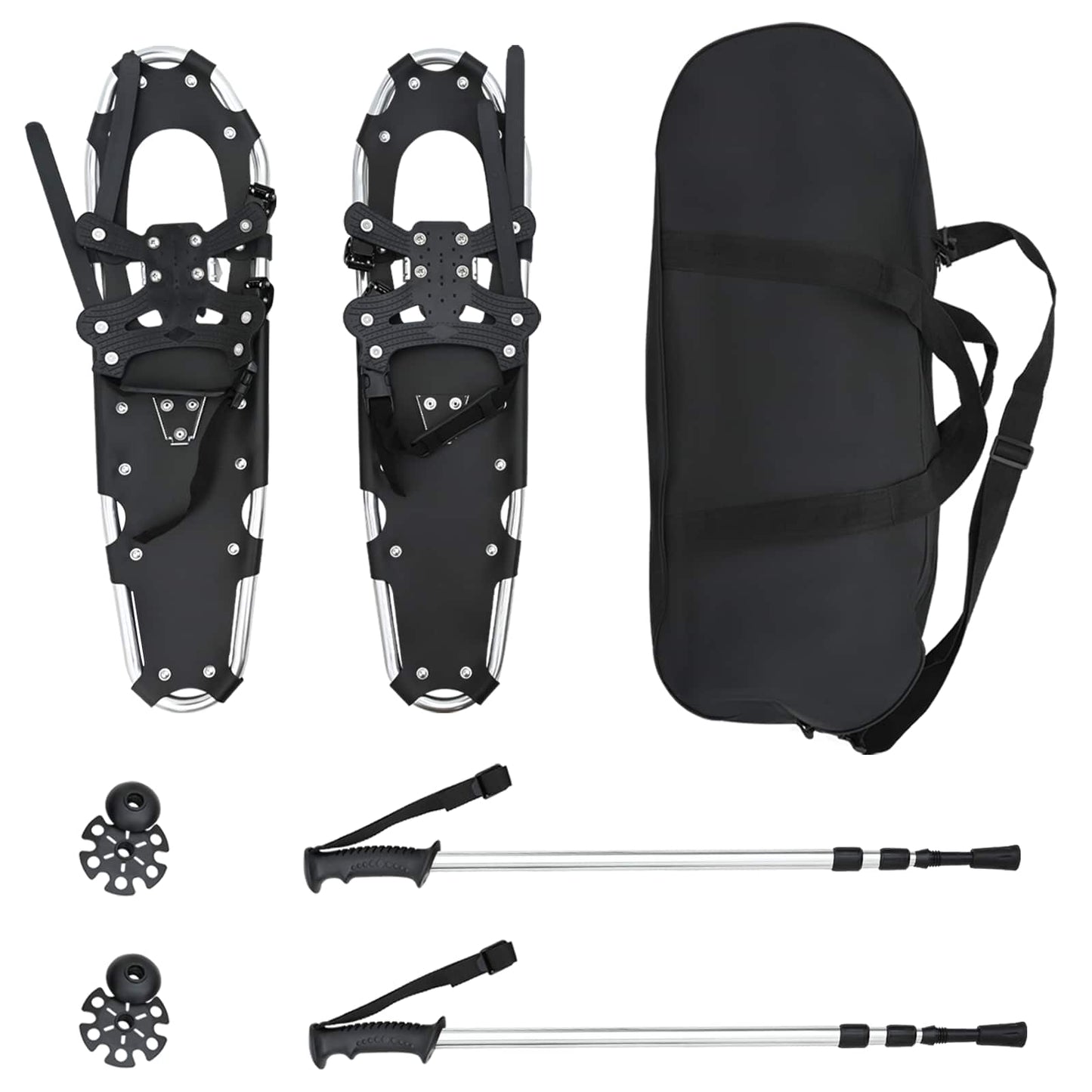 vidaXL 3 in 1 Snowshoes Silver and Black 78.5 x 22 cm 2