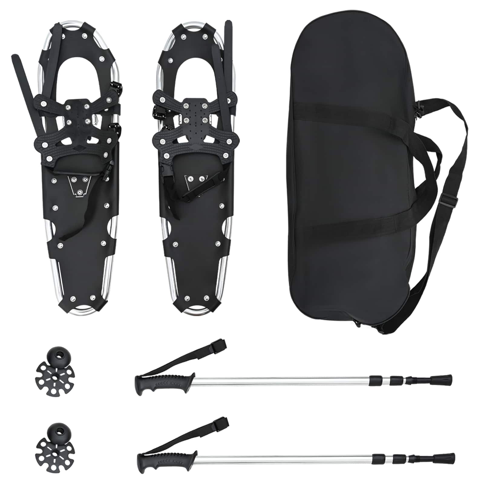 vidaXL 3 in 1 Snowshoes Silver and Black 78.5 x 22 cm 2
