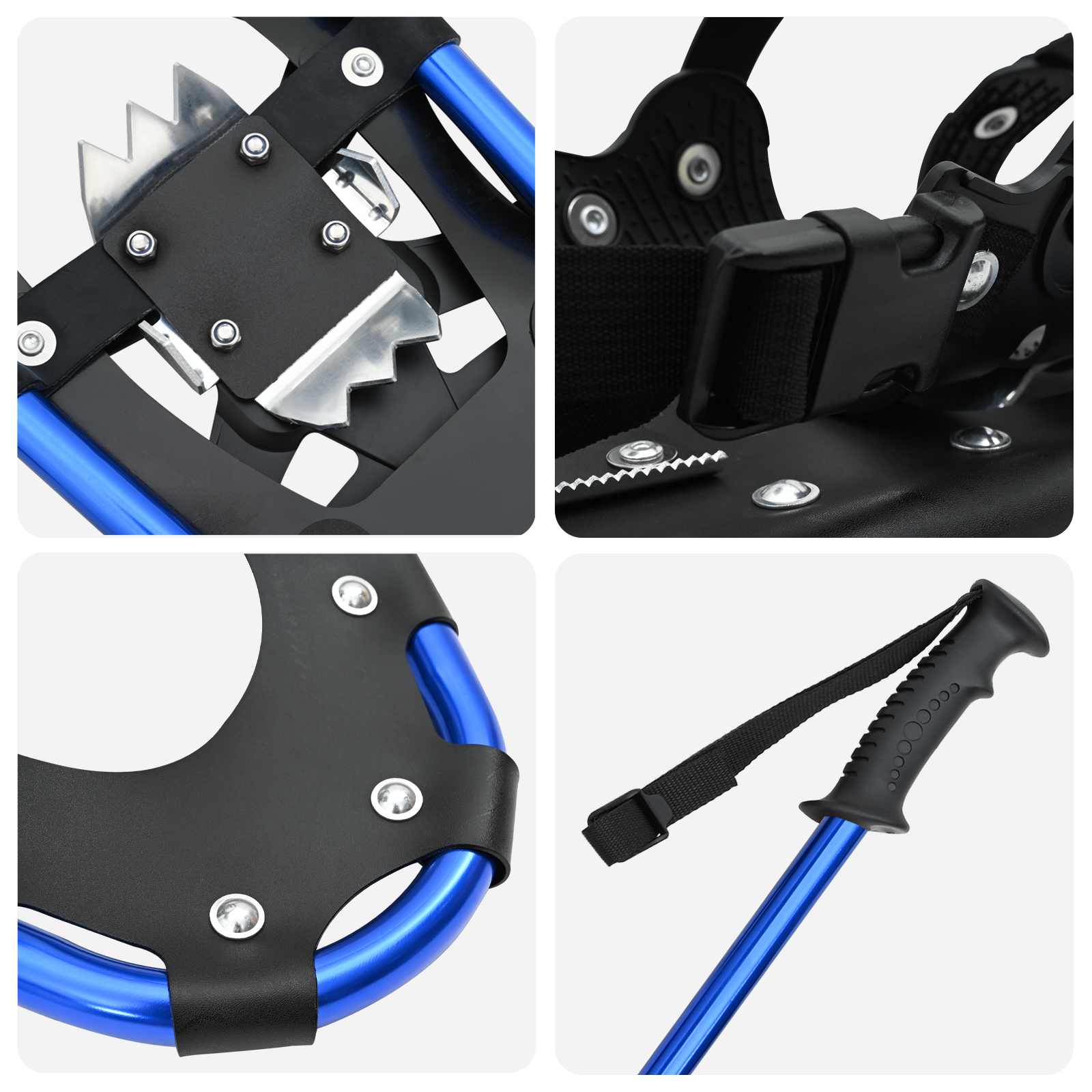 vidaXL 3 in 1 Snowshoes Blue and Black 78.5 x 22 cm Aluminum and HDPE 5
