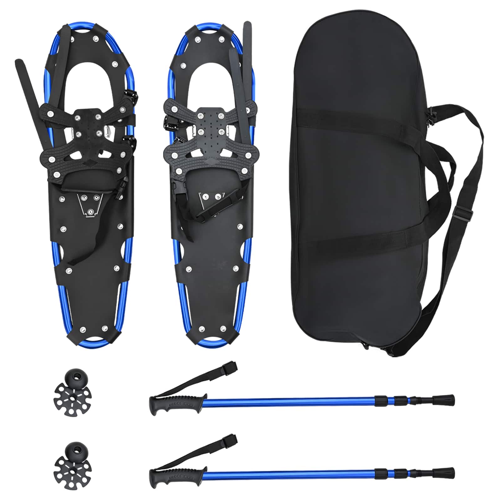 vidaXL 3 in 1 Snowshoes Blue and Black 78.5 x 22 cm Aluminum and HDPE 2
