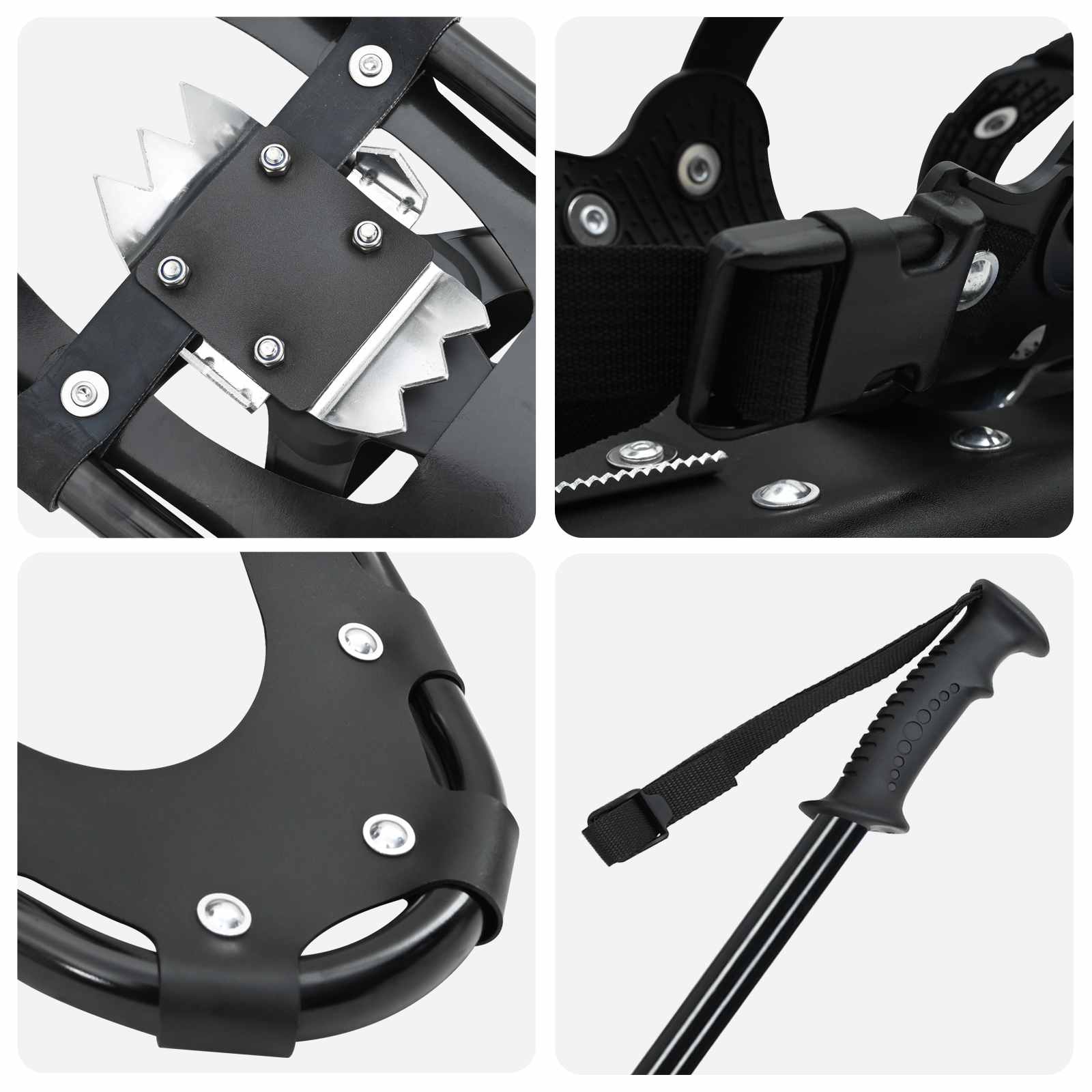 vidaXL 3 in 1 Snowshoes Black 78.5 x 22 cm Aluminum and HDPE 5