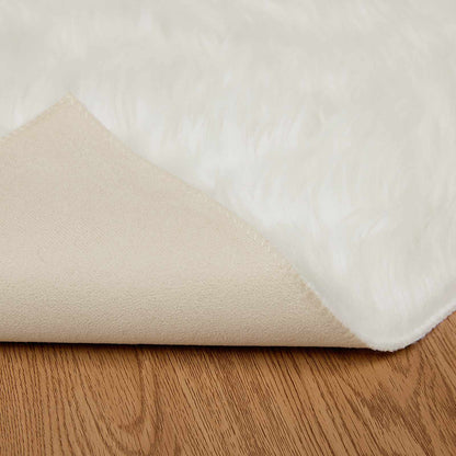 vidaXL Faux Sheepskin Rug TAFALLA White 140 x 200 cm Polyester 6