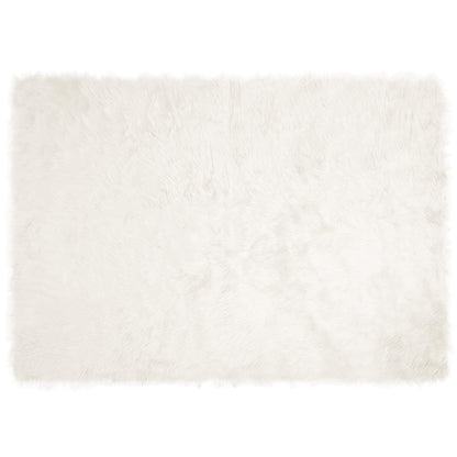 vidaXL Faux Sheepskin Rug TAFALLA White 140 x 200 cm Polyester 2
