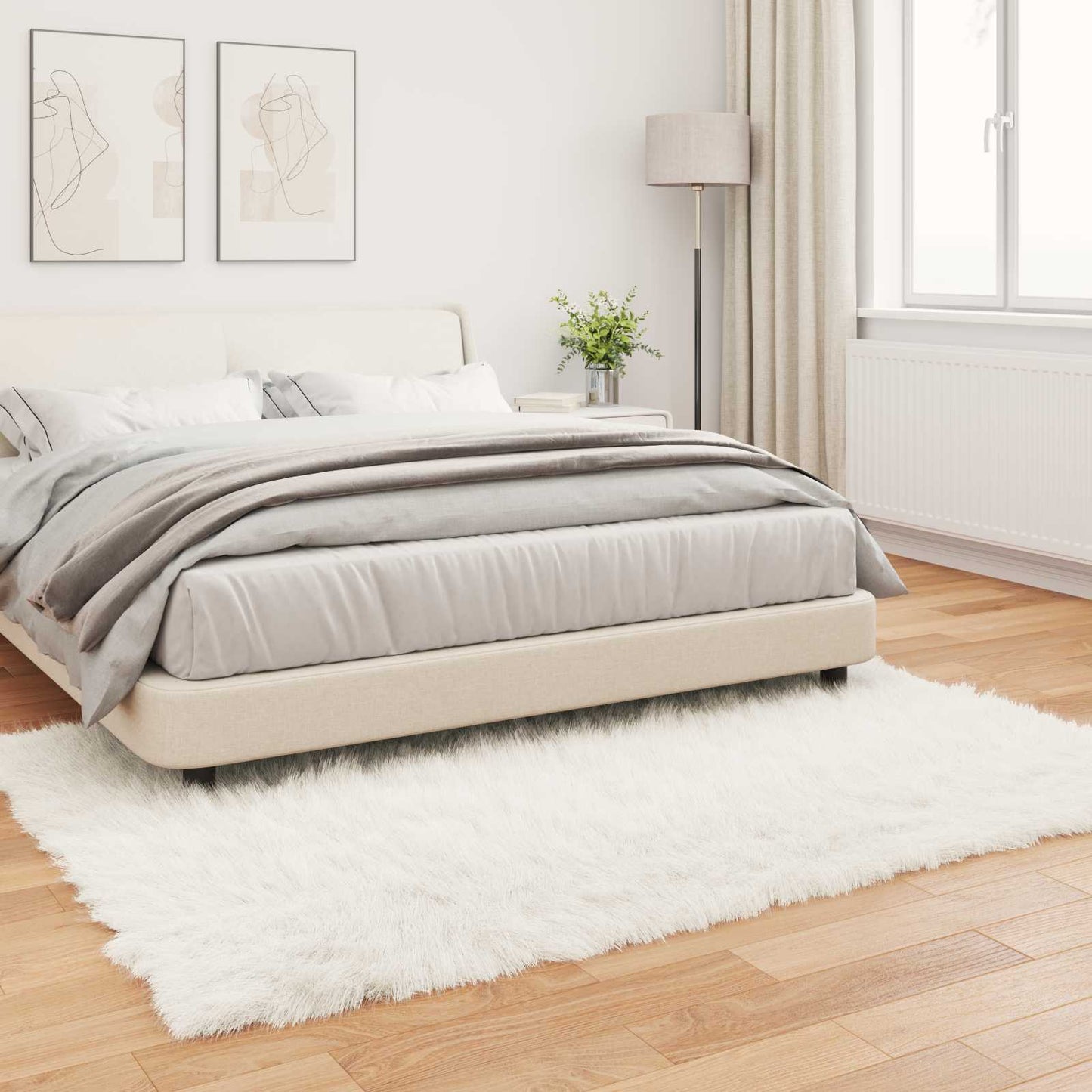 vidaXL Faux Sheepskin Rug TAFALLA White 160 x 230 cm Polyester 4