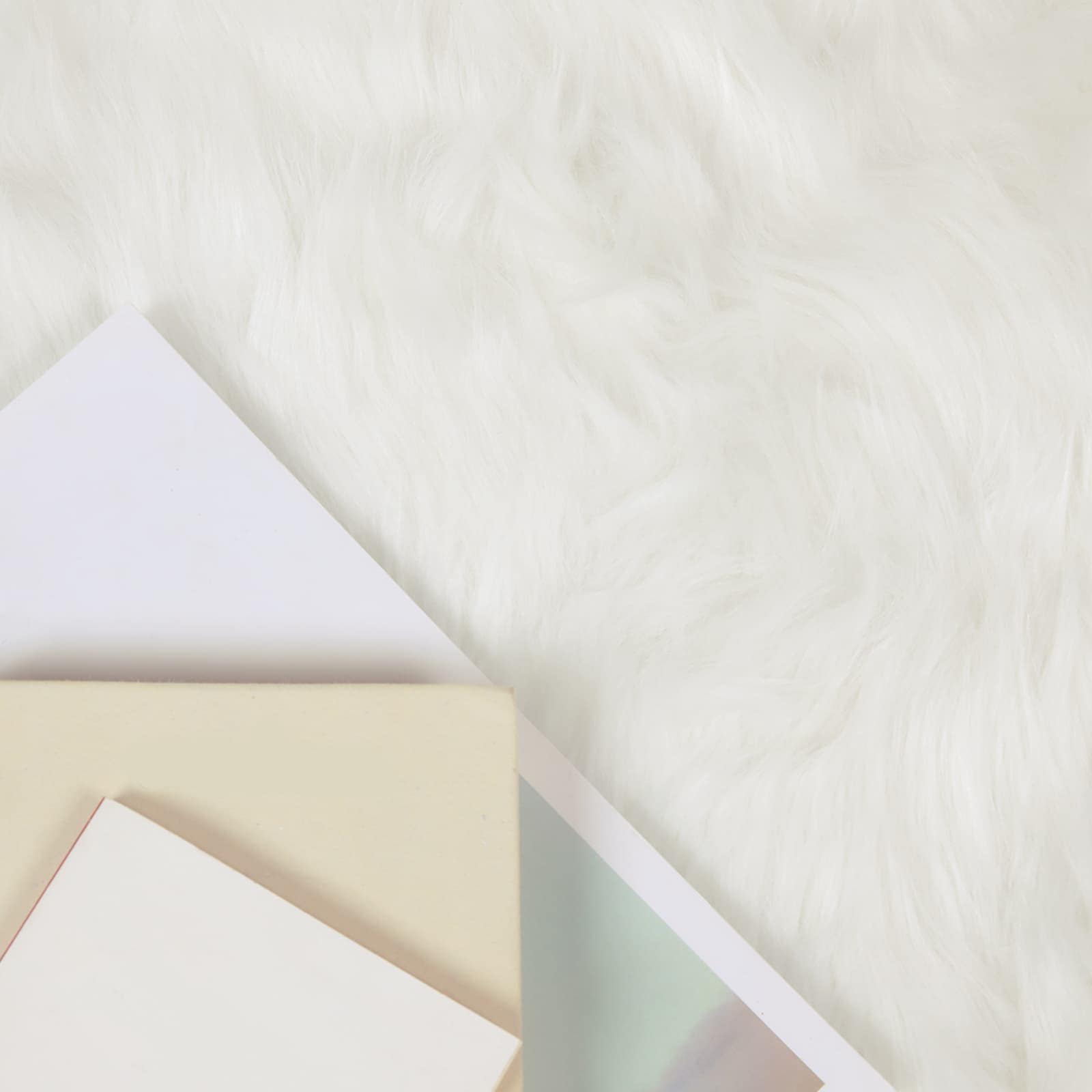 vidaXL Faux Sheepskin Rug TAFALLA White 160 x 230 cm Polyester 3