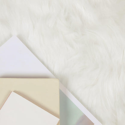 vidaXL Faux Sheepskin Rug TAFALLA White 160 x 230 cm Polyester 3