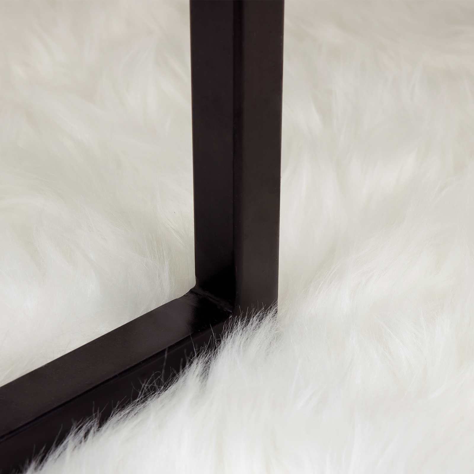 vidaXL Faux Sheepskin Rug TAFALLA White Ø 160 cm Polyester 5