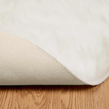 vidaXL Faux Sheepskin Rug TAFALLA White Ø 160 cm Polyester 6