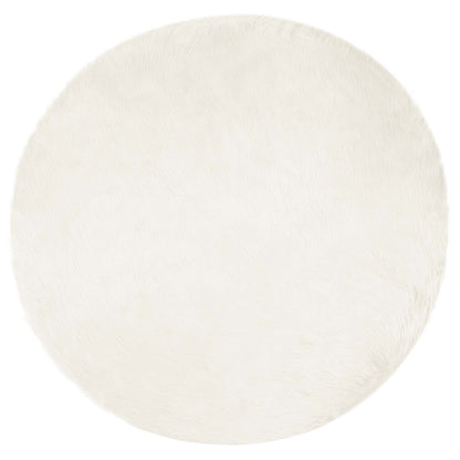 vidaXL Faux Sheepskin Rug TAFALLA White Ø 160 cm Polyester 2