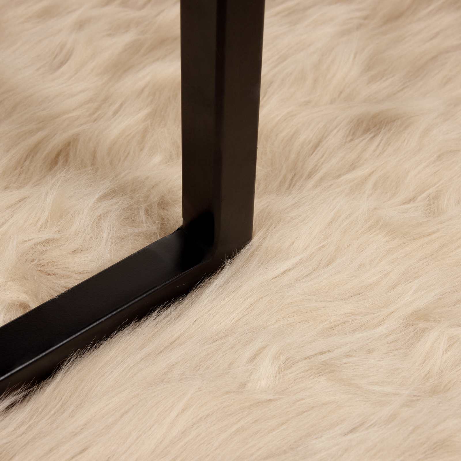 vidaXL Faux Sheepskin Rug TAFALLA Beige 200 x 200 cm Polyester 5