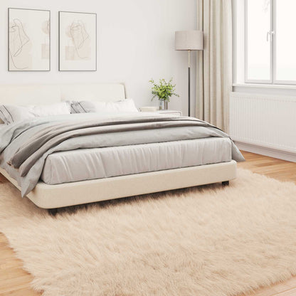 vidaXL Faux Sheepskin Rug TAFALLA Beige 200 x 200 cm Polyester 4