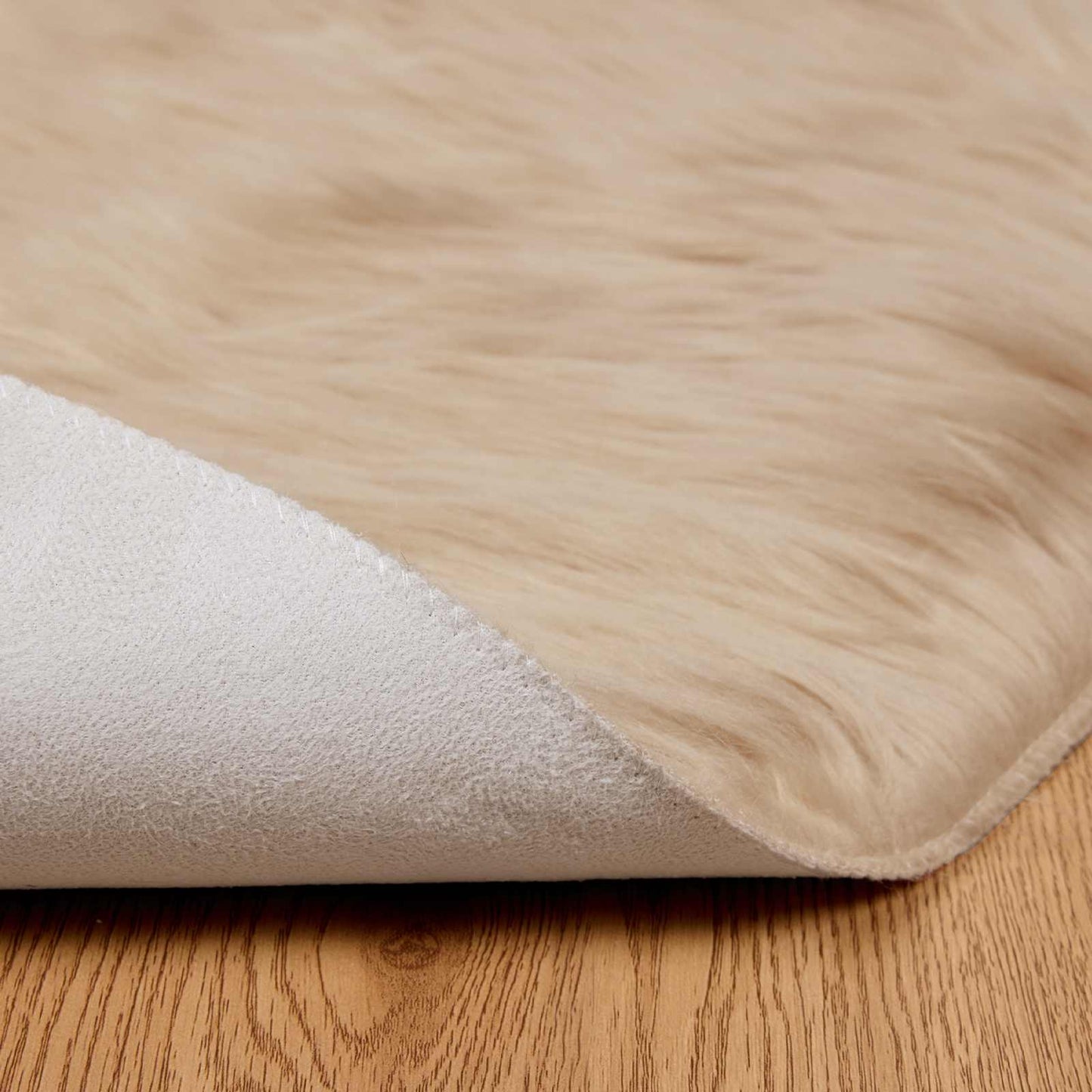 vidaXL Faux Sheepskin Rug TAFALLA Beige Ø 200 cm Polyester 6