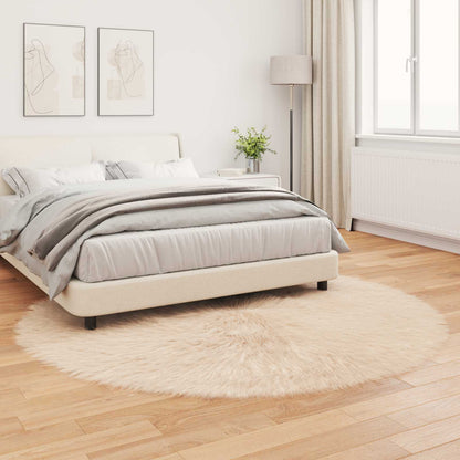 vidaXL Faux Sheepskin Rug TAFALLA Beige Ø 200 cm Polyester 4