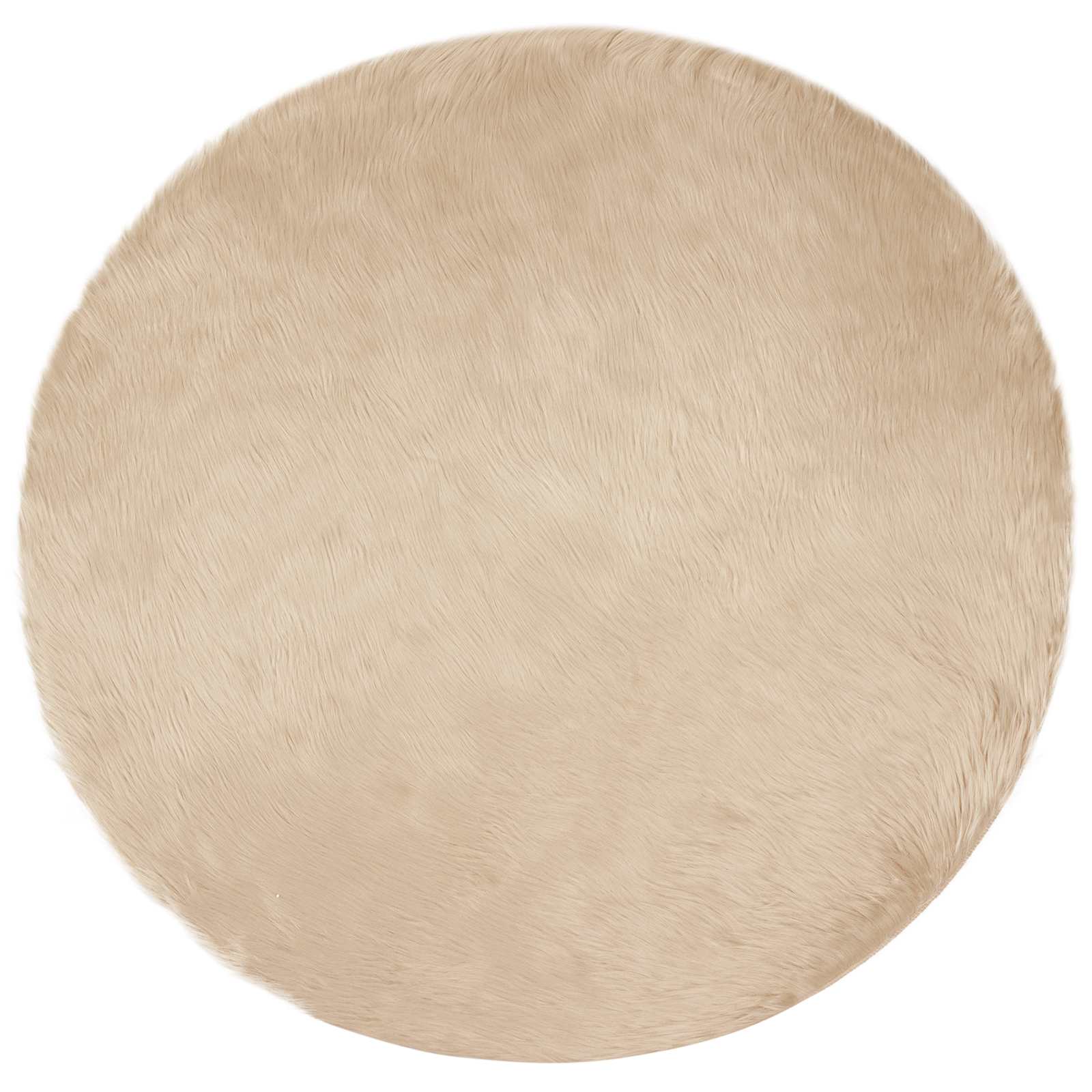 vidaXL Faux Sheepskin Rug TAFALLA Beige Ø 200 cm Polyester 2