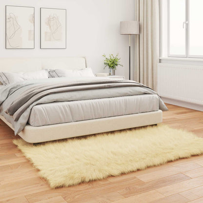 vidaXL Faux Sheepskin Rug TAFALLA Cream 160 x 230 cm Polyester 4