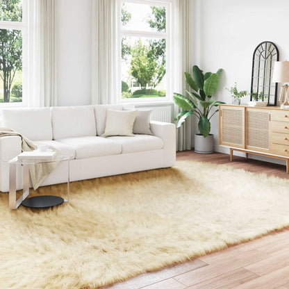 vidaXL Faux Sheepskin Rug TAFALLA Polyester Cream