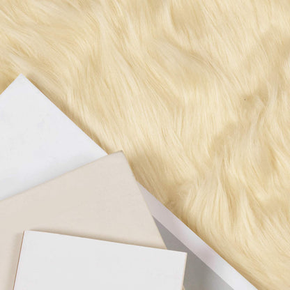 vidaXL Faux Sheepskin Rug TAFALLA Cream 200 x 200 cm Polyester 3
