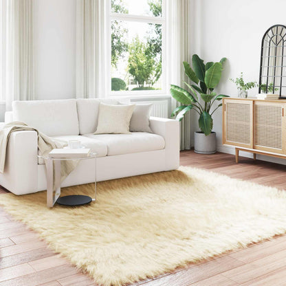 vidaXL Faux Sheepskin Rug TAFALLA Polyester Cream