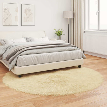 vidaXL Faux Sheepskin Rug TAFALLA Cream Ø 200 cm Polyester 4