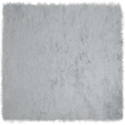 vidaXL Faux Sheepskin Rug TAFALLA Grey 200 x 200 cm Polyester 2