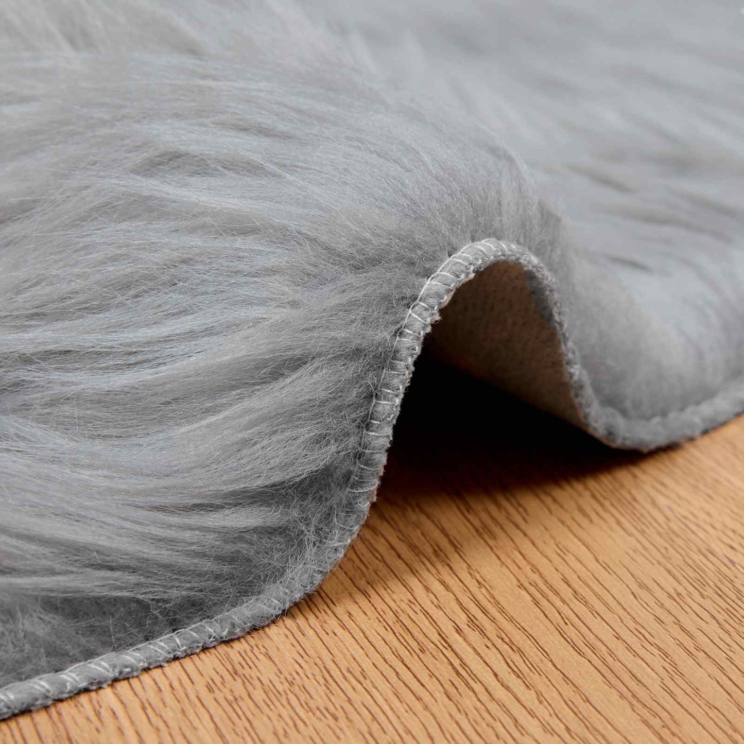 vidaXL Faux Sheepskin Rug TAFALLA Grey Ø 200 cm Polyester 5