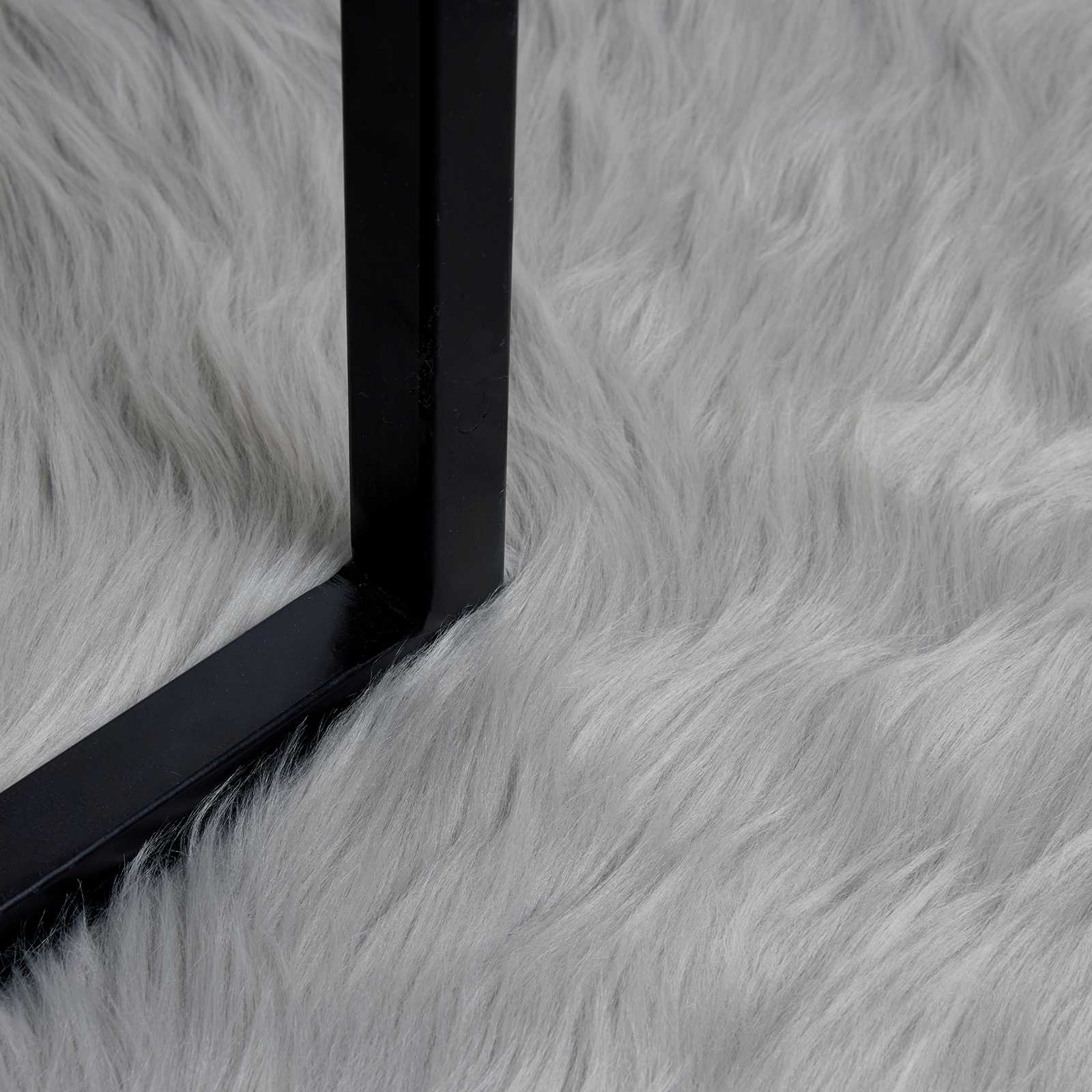 vidaXL Faux Sheepskin Rug TAFALLA Grey Ø 200 cm Polyester 6