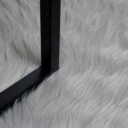 vidaXL Faux Sheepskin Rug TAFALLA Grey Ø 200 cm Polyester 6